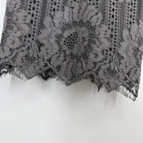 Storia Spaghetti Strap Lace Sheath Mini Dress size Small Gray New - Picture 13 of 14